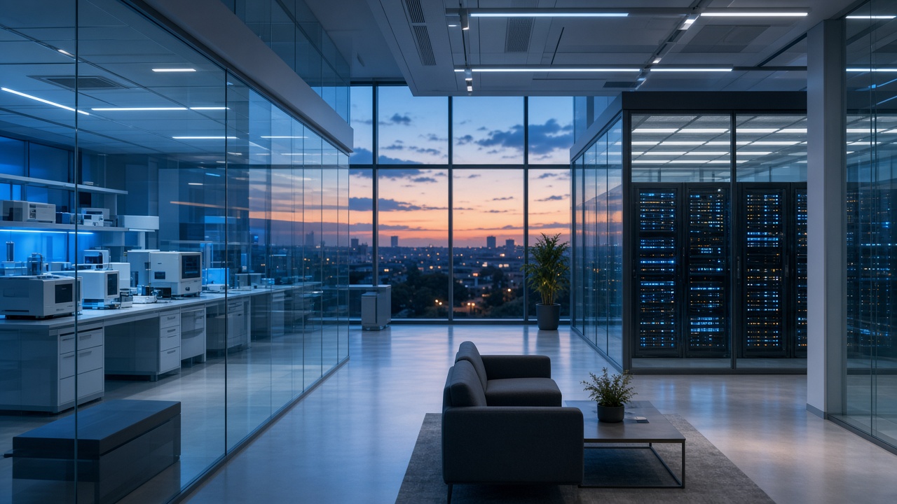 Medical research facility suggesting a HIPAA-aligned cloud portal